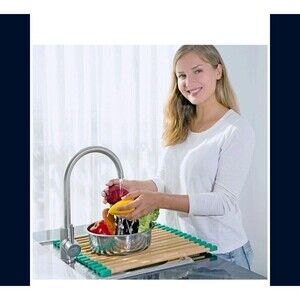 Bamboo Roll Up Dish Drying Rack - Scratch-Free, Environment-Friendly Square Rods